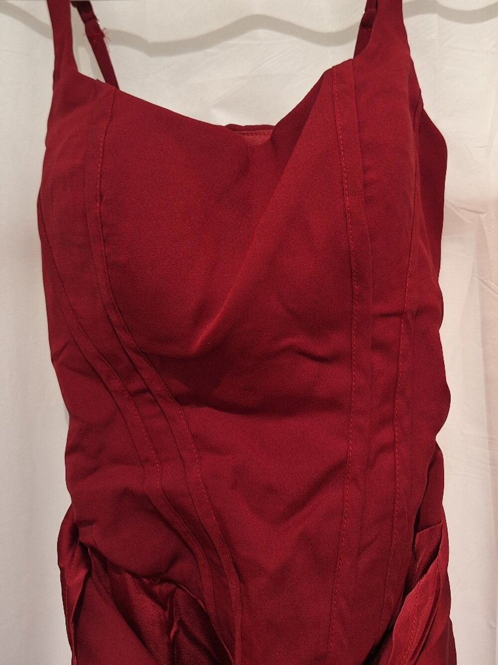 Burgundy. Deep red, full length gown Size 2.